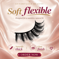 Yelajoy Manga Lashes 8D Cils Épais et Pointus 15mm en Soie, Lot de 14 Paires, Style Poupée Anime, Aspect Naturel