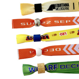 Bracelets promotionnels écologiques ajustables en plastique pour événements, fêtes, festivals, concerts, bracelets tissés en tissu personnalisés - Product Image 4