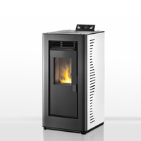 Poêle à granulés de bois en acier, chauffage autonome d'intérieur avec thermostat programmable pour usage domestique
