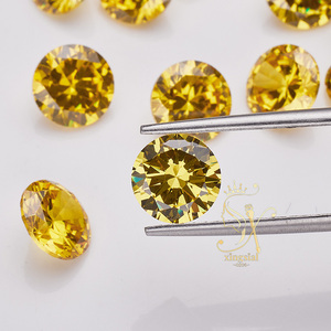 Pietre di Zirconia Cubica Sciolte di Colore Giallo Dorato 5A, Taglio Brillante Rotondo, Gemme CZ Sciolte, Pietra di Zircone, Direttamente dalla Fabbrica - Product Image 2
