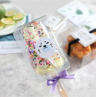 Boîte à gâteau transparente pour sucettes glacées, boîte à bonbons transparente pour glaces, boîte transparente pour animaux de compagnie avec bâtonnets en bois