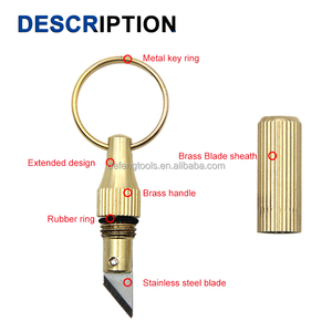 Xách tay Keychain Brass nhỏ khắc dao <span class=keywords><strong>mini</strong></span> viên nang khắc dao giải nén dụng cụ cầm tay cho chuyển phát nhanh Unboxing - Product Image 5