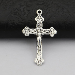 Retro crucifijo galvanizado Vaticano Rosario religioso DIY Jesús Cruz componente colgante VATICANO accesorios parte - Product Image 3
