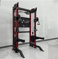 Dongli OEM DLR08 Station multifonctionnelle Smith Machine en acier inoxydable Rouge Blanc Noir pour usage domestique et commercial, Demi-cage de musculation