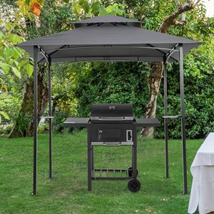 Double-Tiered Textile Contemporary BBQ <b>Tent</b> Roof Top Cover 8x5ft Replacement <b>Canopy</b> for Outdoor Furniture & Grill Gazebo Use - Product Image 5