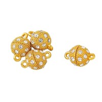Fermoirs magnétiques en alliage électroplaqué pour bijoux DIY, fermoirs ronds en strass à aimant puissant pour bracelets, colliers et soie