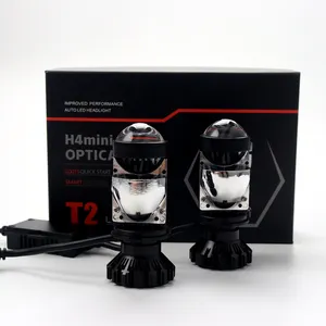 CQL H4 LED 미니 렌즈 T2 H4 LED 프로젝터 렌즈 100W 6000K 화이트 라이트 자동차 헤드 라이트 전구 프로젝터 헤드 램프 자동 라이트 LHD RHD