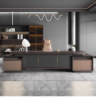 Usine de meubles de bureau de Foshan, design moderne haut de gamme, bureau en forme de L pour directeur, PDG, patron, bureau de direction, bureaux de luxe