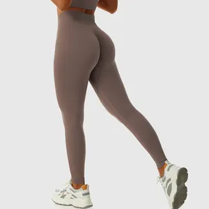 High Quality OEM Factory Design Plain Color Fitness Gym High Quality 4-Way Stretch Elegant Women High Waist Legging