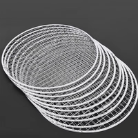 Grille de barbecue portable en acier inoxydable, grille de barbecue jetable ronde