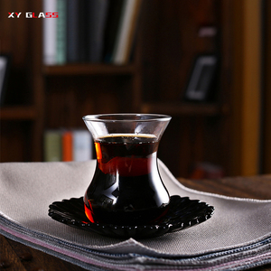 Classico fatto a mano <span class=keywords><strong>borosilicato</strong></span> di <span class=keywords><strong>vetro</strong></span> prodotti per la casa con piattino <span class=keywords><strong>da</strong></span> caffè tazza di tè - Product Image 2