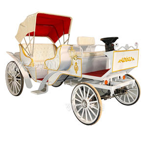 Carruaje de caballos de Turismo de boda real clásico eléctrico 4 ruedas 4-6 personas uso del parque de atracciones - Product Image 1