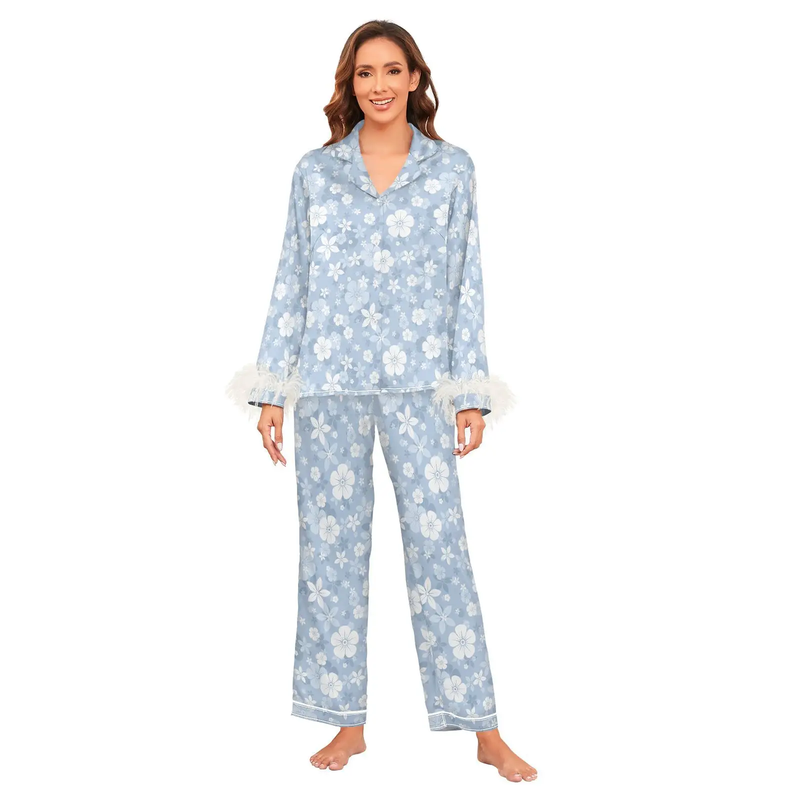 New arrival Wholesale Customs Logo High Quality Loungewear Pajamas xxxl Plus Size Women's sleepwear