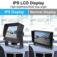 PJAUTO 7 pulgadas HD alto brillo Quad Split Vview Heavy Duty Industrial Tractor Bus Truck Monitor