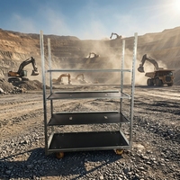 Chariot de présentation de fleurs danois à quatre roues avec cadre en acier, personnalisable OEM pour outils d'horticulture