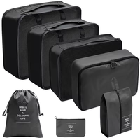 Usine 7 pièces Sacs de rangement pliables imperméables portables pour voyage Organisateurs de bagages Cubes d'emballage