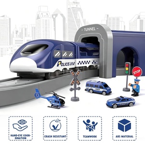 Ensemble <span class=keywords><strong>de</strong></span> train électrique 66 pièces, circuit <span class=keywords><strong>de</strong></span> train à assembler soi-même, voies <span class=keywords><strong>de</strong></span> train, train électrique, voitures <span class=keywords><strong>de</strong></span> <span class=keywords><strong>police</strong></span>, jouet pour enfants - Product Image 3