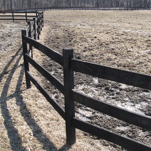 Langlebiges Outdoor <span class=keywords><strong>3</strong></span> Rails PVC Pferde zauns ystem für Ranch Horse Yard UV Proof Niedrig preis angebot Schwarzer PVC Pferde zaun - Product Image 5