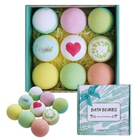 Fournitures de bain bio végétaliennes naturelles de luxe coffret cadeau bombe de bain moussant bricolage lot de 9 effervescents de bain faits à la main