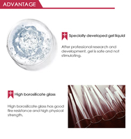 Globes de glace rafraîchissants en gel rose pour le visage, rouleau de glace en verre, massager corporel et mammaire, compatible congélateur, usine source Dongguan, MOQ 1 boîte