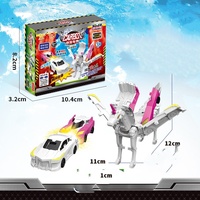 HY La voiture jouet transformable Dragon Volant Aile Argentée peut se transformer et se combiner en un jouet Pégase lorsqu'il y a collision entre deux voitures