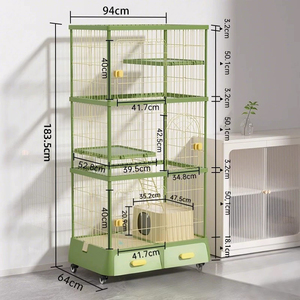 Casetta per Gatti Moderna ed Economica a Più Livelli con Vassoio in Plastica Ecologica e Ruote - Product Image 3