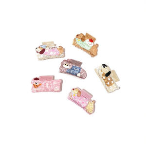 Fermagli per capelli a forma di cucciolo 8 cm, design a cartone animato, accessori per capelli in plastica per bambine, uso quotidiano, alta qualità, confezione in sacchetto OPP. - Product Image 1