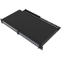 Panel Patch Fiber Optik 1U 24 Port SC FCP2-24 Hitam untuk Penggunaan FTTH, Baja Rol Dingin, Garansi 30 Tahun
