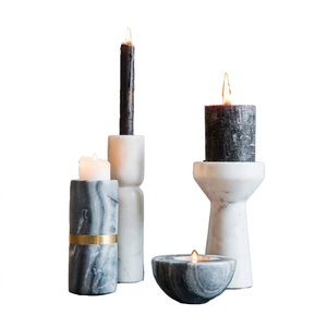 Elegant Marble Handmade Waterproof Geometric Shape Candle Holder Set Multi-Colors Wedding Table <b>Decor</b> <b>Valentine's</b> Day ISO - Product Image 1