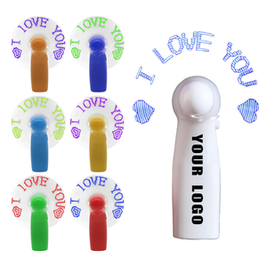 พัดลมมือถือขนาดเล็กแบบขายส่ง 0717 พร้อมไฟ LED ปรับแต่งได้ สำหรับงานแต่งงาน คอนเสิร์ต ปาร์ตี้ ของขวัญโฆษณาเรืองแสงพร้อมโลโก้ - Product Image 2