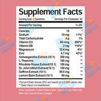 Complément alimentaire en gummies à l'extrait de safran végétalien SUNI OEM ODM, marque privée, pour enfants et adultes, soulagement du stress, vente en gros