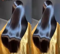 Peluca frontal de encaje 13x4 sin pegamento, 100% vietnamita, súper doblemente estirada, lisa, color natural, cabello humano virgen sin procesar SDD para mujer
