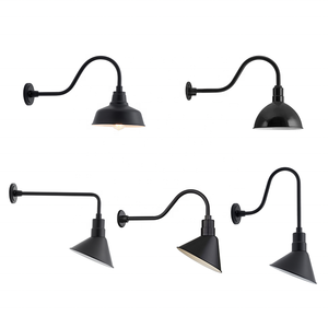Applique murale industrielle extérieure de 10 pouces, style usine italienne, avec col de cygne, pour évier de cuisine, homologuée ETL, résistante aux intempéries - Product Image 6