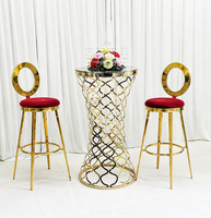 Nouvelle conception de table de bar pour événements de mariage, tabourets et tables de bar en acier inoxydable