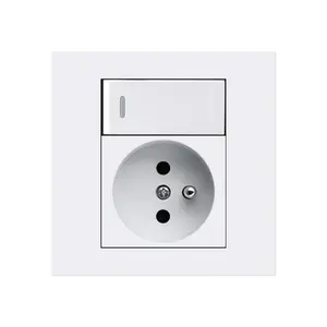 Panel de Interruptor de Control Dual de Enlace Único, Enchufe Estándar Francés, 16A, Estilo Francés, Europeo, LUFI, 220V, 86 Tipos de Pared, 10A