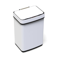 Cubo de Basura Inteligente de Acero Inoxidable, 45L-70L, Gran Capacidad, Cuadrado, con Sensor de Control Inductivo Eléctrico