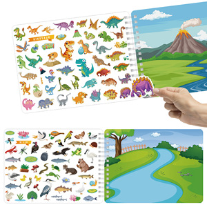 Libro <span class=keywords><strong>de</strong></span> pegatinas impresas para <span class=keywords><strong>la</strong></span> educación temprana <span class=keywords><strong>de</strong></span> niños: Animales <span class=keywords><strong>de</strong></span> <span class=keywords><strong>la</strong></span> <span class=keywords><strong>ciudad</strong></span>, entrenamiento <span class=keywords><strong>de</strong></span> concentración en múltiples escenas, creativo. - Product Image 4