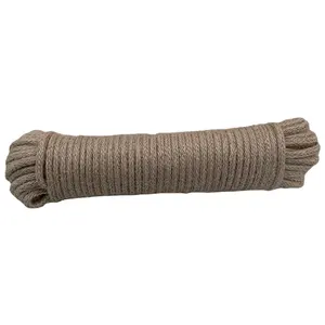 高品质6毫米编织黄麻麻绳厚52英尺绳，用于工艺和包装