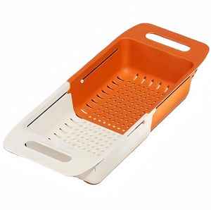 Ausziehbares Sieb über dem Waschbecken Einziehbare Küchen spüle Korb Lebensmittels iebe zum Abtropfen von Nudeln und trockenen Gerichten - Product Image 2