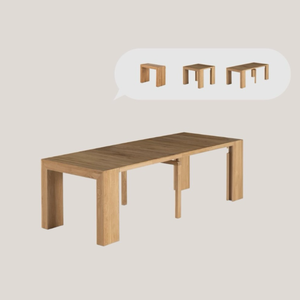 <span class=keywords><strong>Table</strong></span> à manger extensible carrée élégante en bois massif de 120-160-300 cm pour la maison, l'hôtel et les espaces de restauration – Style supermarché américain - Product Image 4