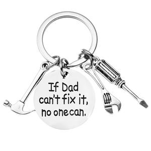 Mousqueton en acier inoxydable porte-clés papa/grand-père/papa fête des pères cadeau d'anniversaire marteau tournevis clé - Product Image 3