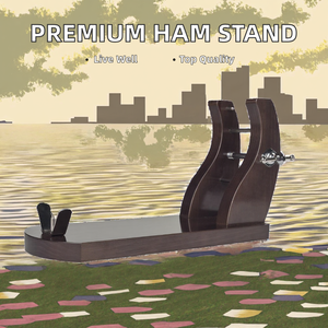 Soporte <span class=keywords><strong>Profesional</strong></span> para Jamón Estilo Europeo, Elegante Soporte de Madera de Pino Lacado para Jamón Prosciutto, Herrajes Metálicos, 20x11x7 - Product Image 2