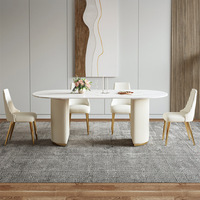 Ensemble de table et chaises de salle à manger en bambou de luxe pour petits appartements, fabriqué en Chine, vente directe d'usine