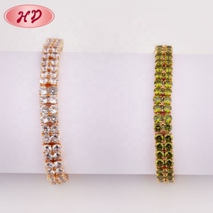 Bracelet tennis plaqué or 18 carats avec zircone cubique marquise AAA, bijoux multicolores en cristal à maillons pour enfants - Product Image 3