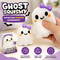 Jouet anti-stress géant en forme de fantôme, 13,5 cm, grand jouet à presser en forme de fantôme mignon à récupération lente, avec boîte cadeau pour décoration d'Halloween