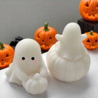 Moule en silicone 3D Citrouille Fantôme pour bougies d'Halloween, fabrication de bougies d'aromathérapie, bricolage fait main, décoration intérieure pour adultes, artisanat