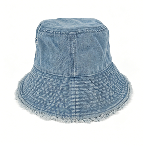 Sombrero de Pescador de Mezclilla con Logotipo Personalizado, Estilo Vintage, Lavado, Azul, Bordado con Danza del León, Protección Solar, Ala Ancha, 100% Algodón - Product Image 6