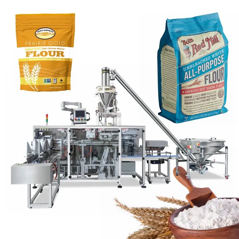 Multi-function Maize Flour Dairy Cassava Flour Refined Wheat Starch Plantain Flour Powder Premade Bag Filling Packing Machine