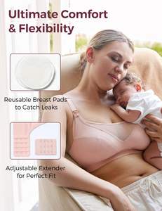 Haute qualité doux dentelle maille respirant maternité allaitement soutiens-<span class=keywords><strong>gorge</strong></span> personnalisé sans fil avant ouvert étanche pompage sous-vêtements sans couture - Product Image 5