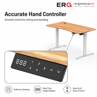 Bureau électrique moderne ergonomique réglable en hauteur OEM ODM avec commande manuelle à mémoire et plateau en bois